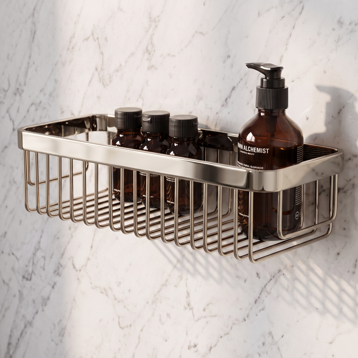 Eton Polished Nickel Large Shower Storage Basket