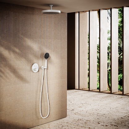AcquaVita Matte White Ceiling Shower Arm 100mm