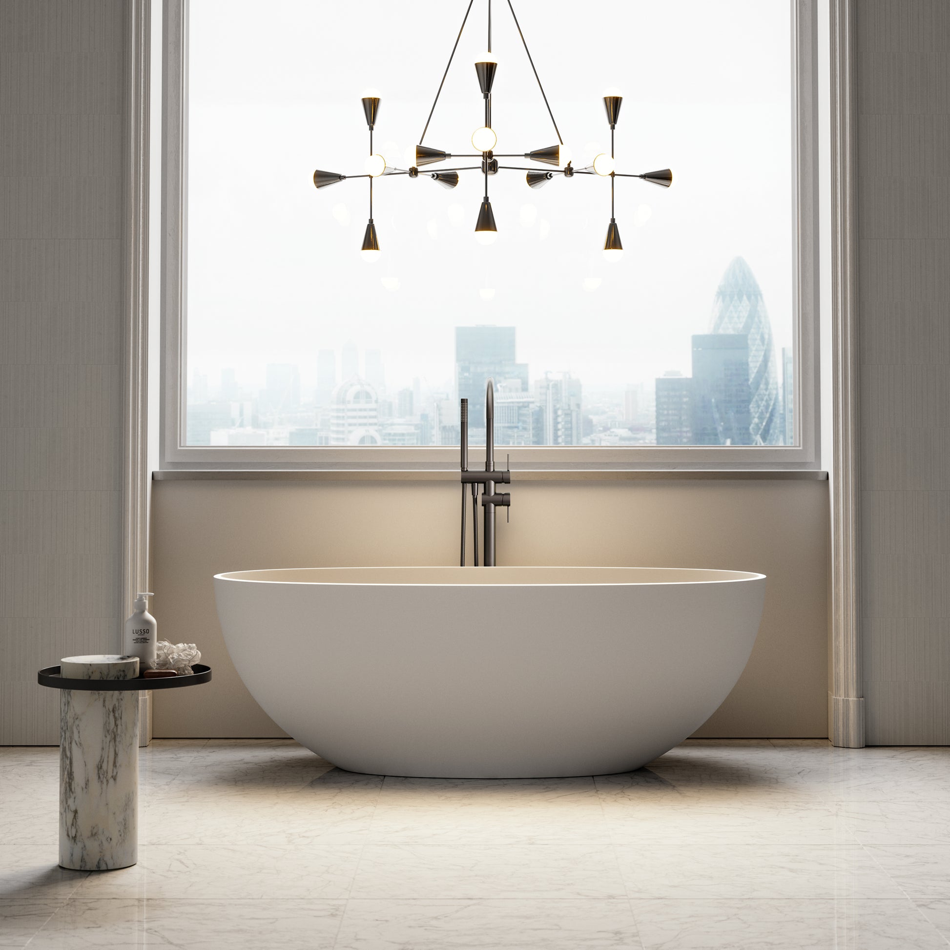 Luxe Deep Bronze Floorstanding Bath Shower Mixer Tap
