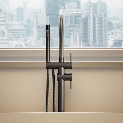 Luxe Deep Bronze Floorstanding Bath Shower Mixer Tap