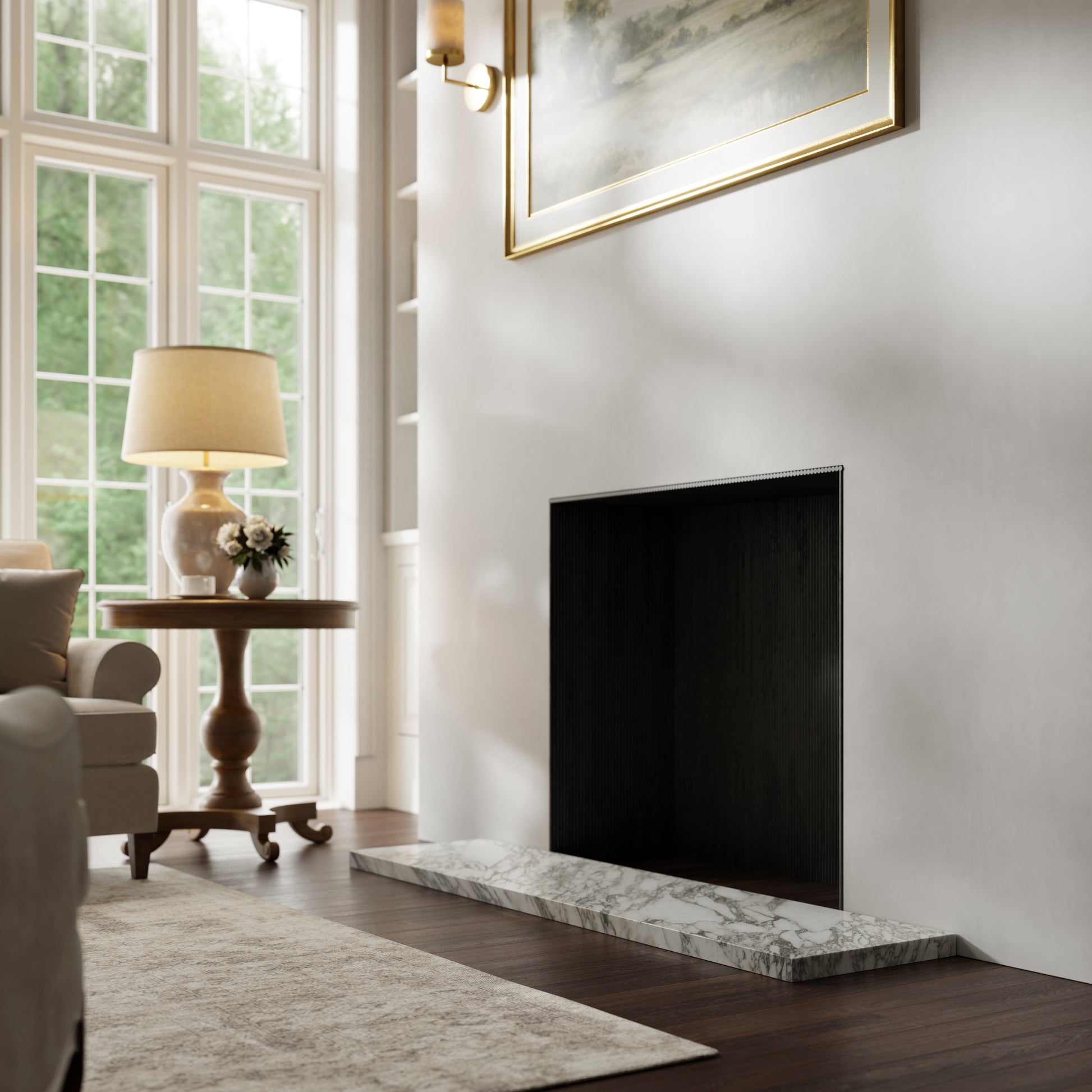 Marais Arabescato Honed Marble Outer Hearth - All Sizes