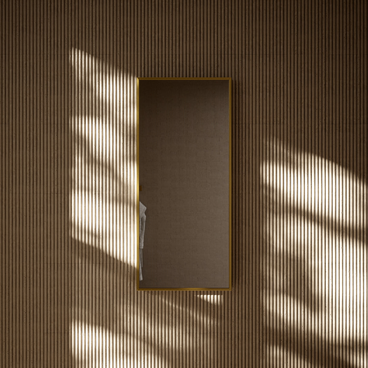 Moode Brushed Gold Mirror 400mm