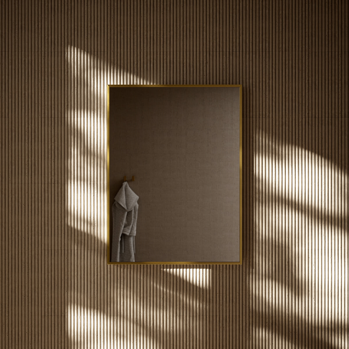 Moode Brushed Gold Mirror 600mm
