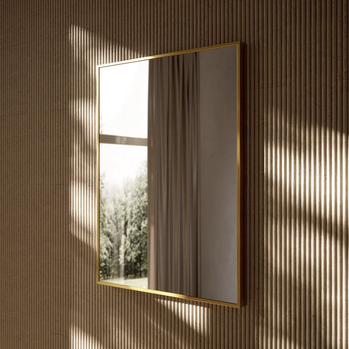 Moode Brushed Gold Mirror 600mm