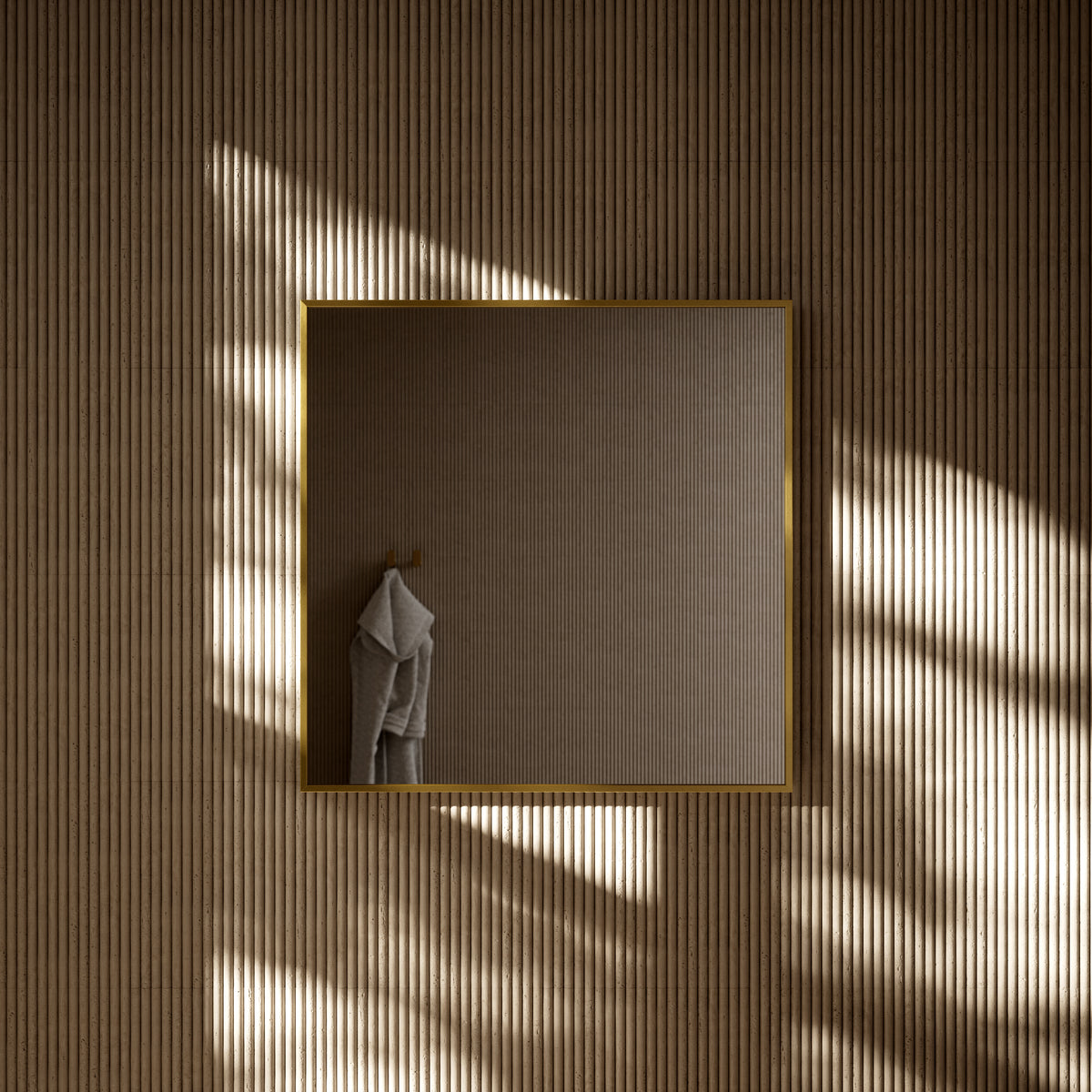 Moode Brushed Gold Mirror 700mm