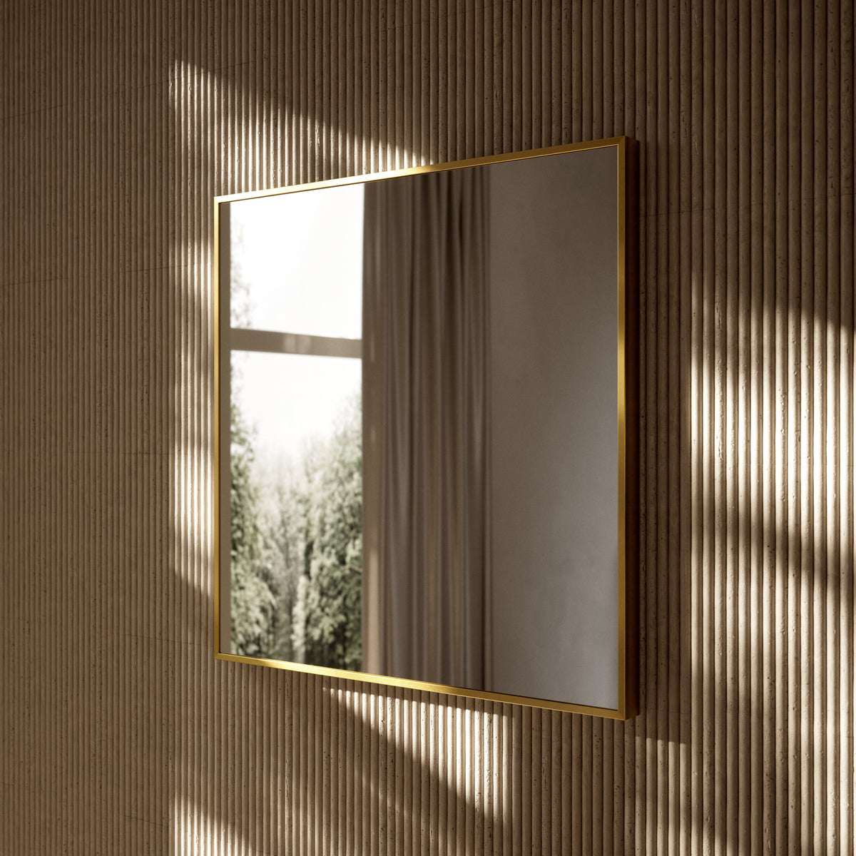 Moode Brushed Gold Mirror 700mm