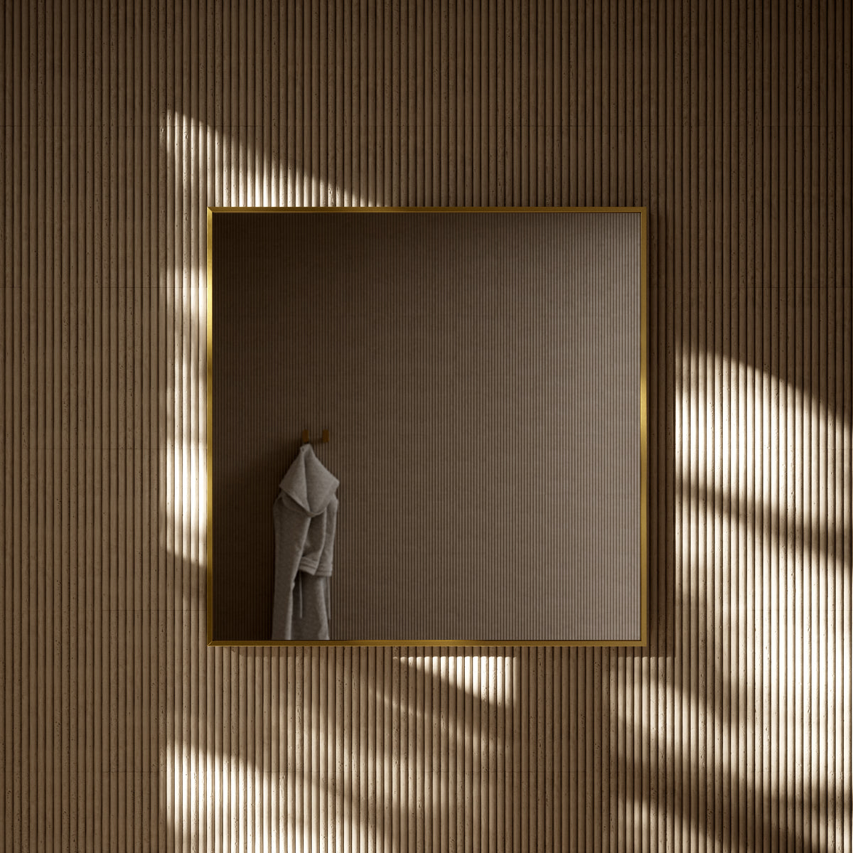 Moode Brushed Gold Mirror 800mm