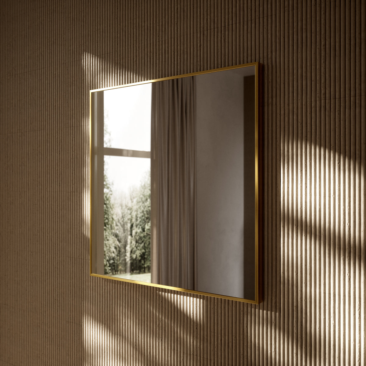 Moode Brushed Gold Mirror 800mm