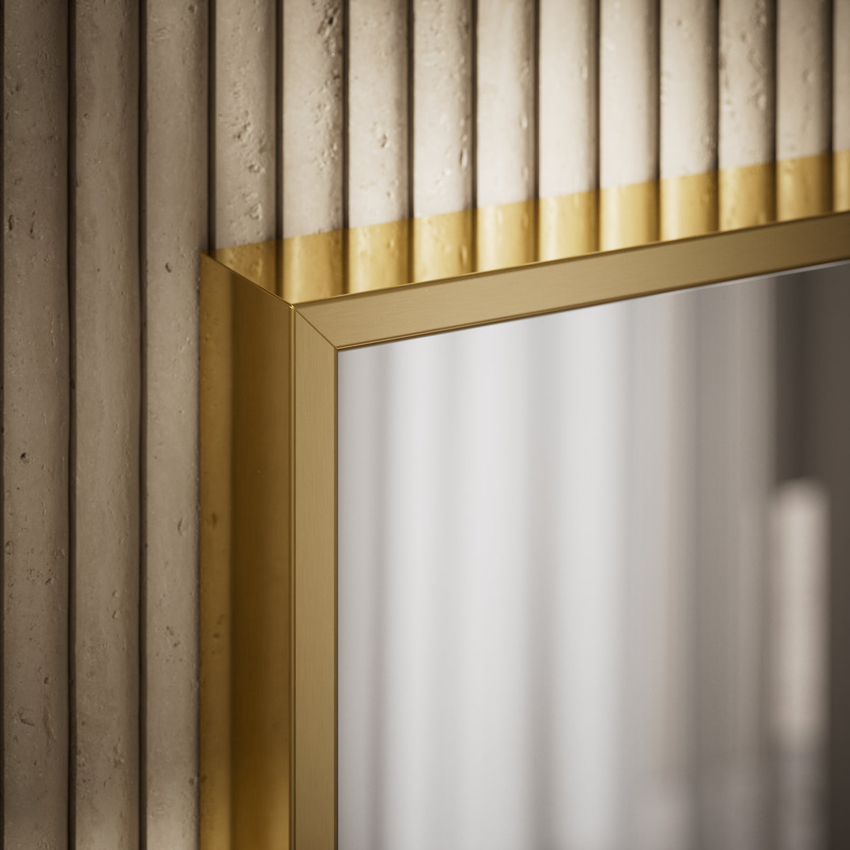Moode Brushed Gold Mirror 400mm