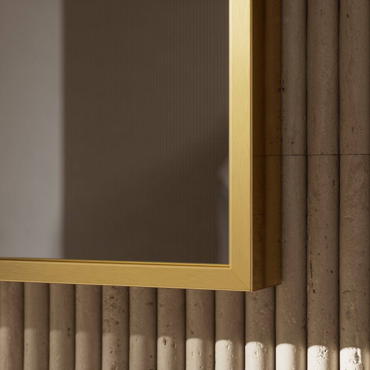 Moode Brushed Gold Mirror 400mm