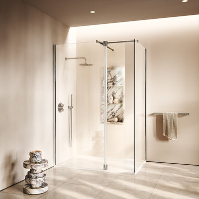 Modular Chrome Glass Deflector Panel 300mm