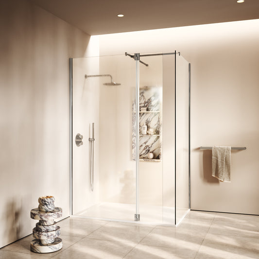 Modular Chrome Glass Deflector Panel 300mm