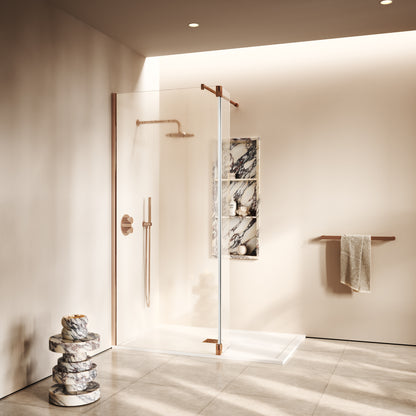 Modular Rose Gold Glass Deflector Panel 300mm