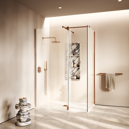 Modular Rose Gold Glass Deflector Panel 300mm