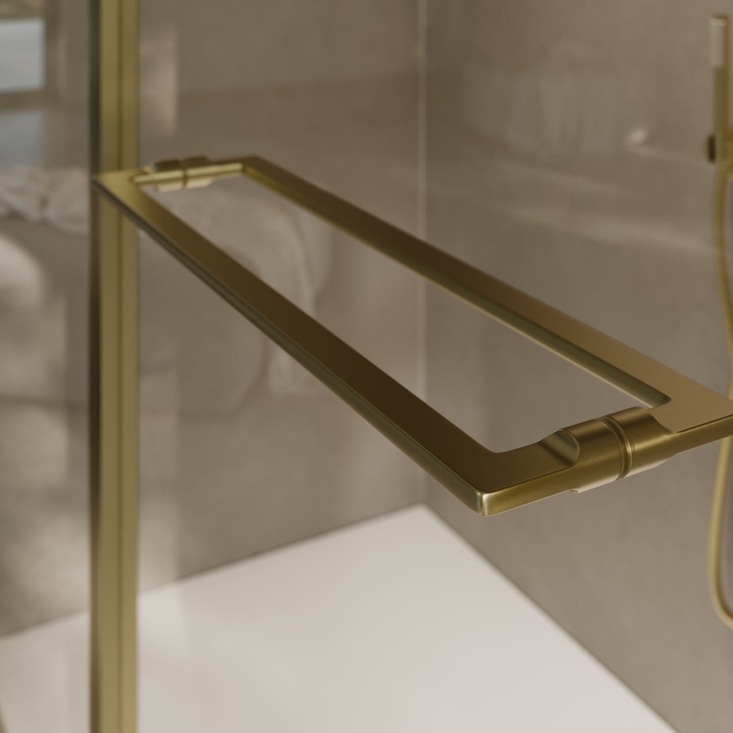 Nouveau Brushed Gold Hinged Shower Door & Screen (All Sizes)