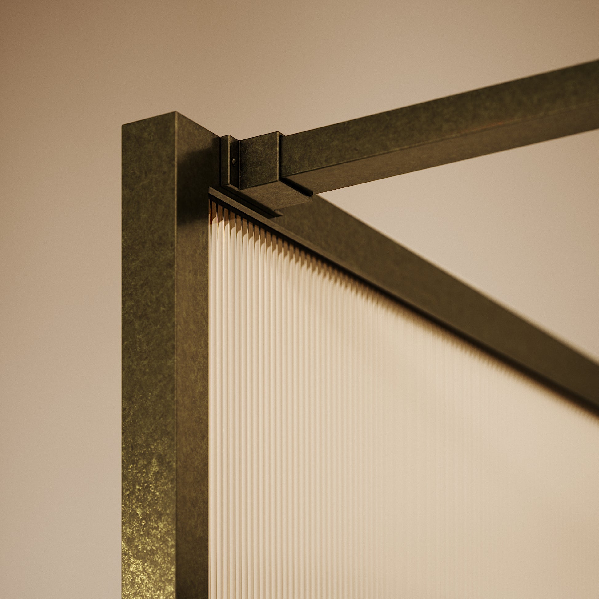 Opulence Fluted Glass Complete Walk In Shower Enclosure Aged Bronze - Kit B