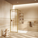 Opulence Brushed Gold Complete Walk In Shower Enclosure - KIT A - All Sizes