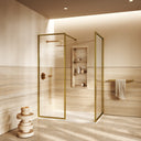 Opulence Reeded Glass Complete Walk In Shower Enclosure Brushed Gold - KIT B (ALL SIZES)