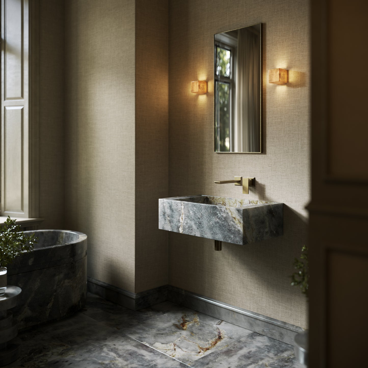 Patino Amazon Blue Marble Wall Hung Basin 700mm