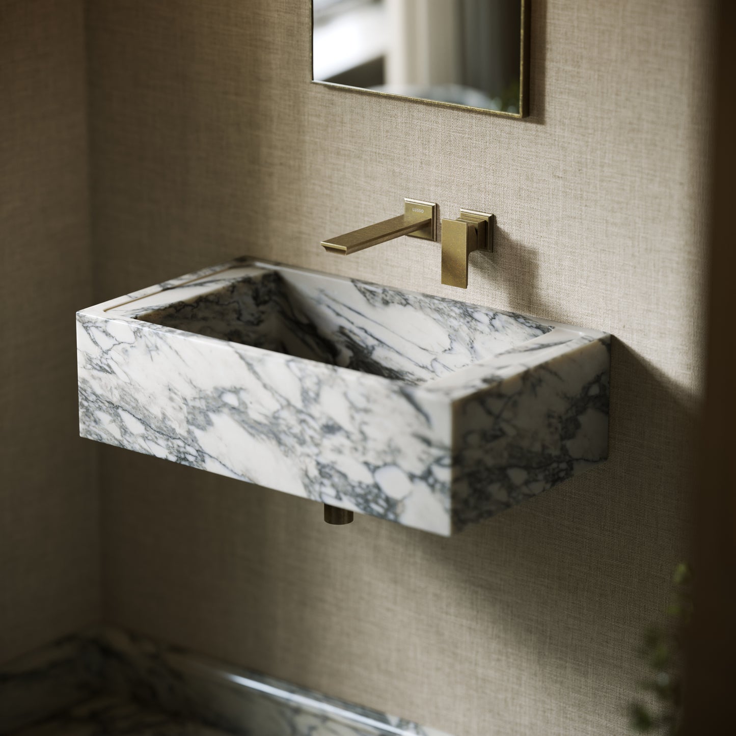 Patino Arabescato Marble Wall Hung Basin 700mm