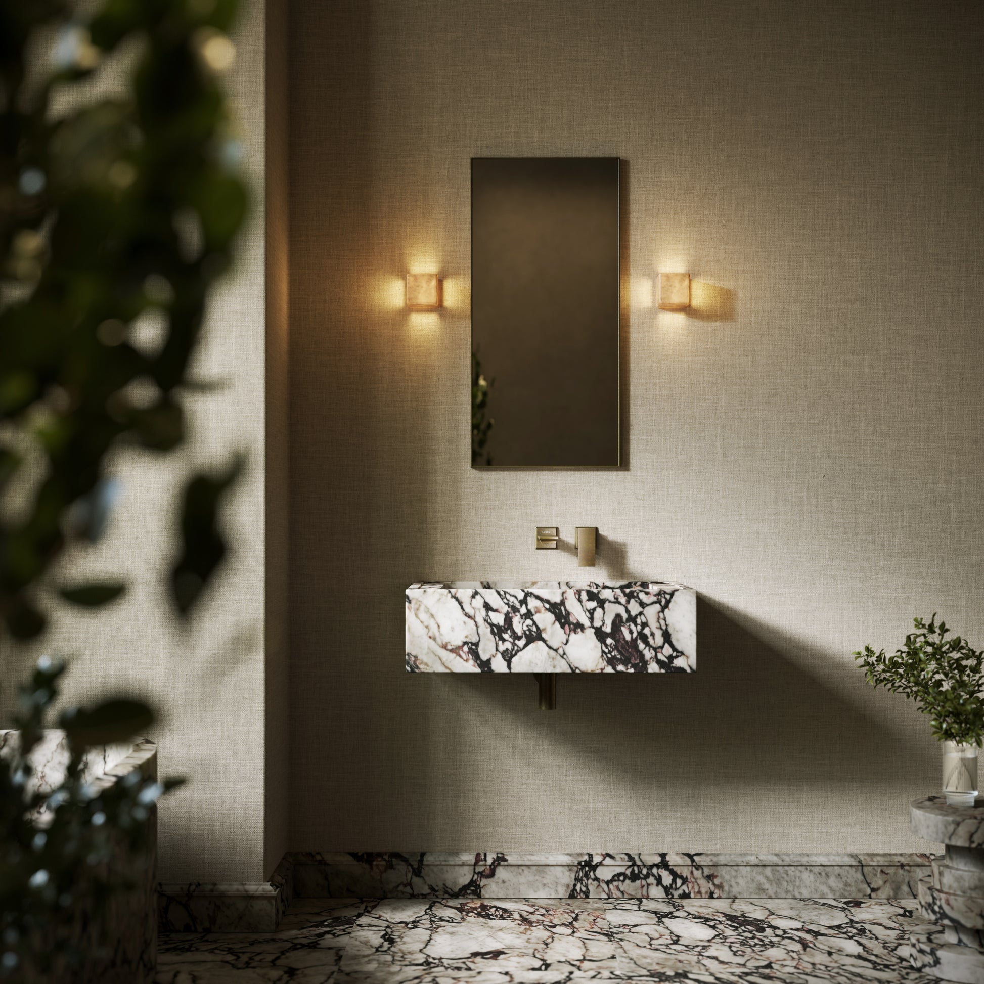 Patino Calacatta Viola Marble Wall Hung Basin 700mm