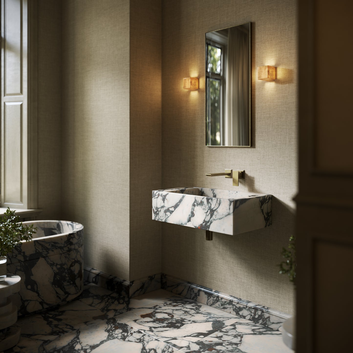 Patino Calacatta Viola Marble Wall Hung Basin 700mm