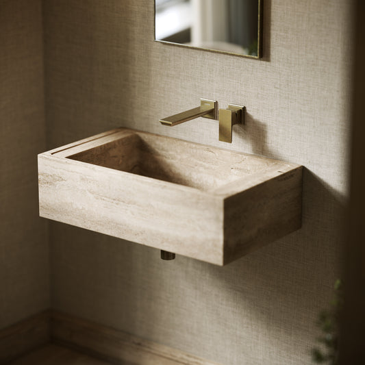 Patino Travertine Stone Wall Hung Basin 700mm