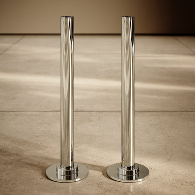 Polished Nickel Radiator Pipe Extension Kit 180mm