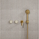 Porto Wall Mounted Bath Filler (Brushed Gold & Crema Marfil Marble)