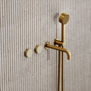 Porto Wall Mounted Bath Filler (Brushed Gold & Crema Marfil Marble)