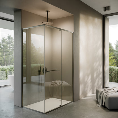 Portofino Brushed Bronze Reversible Shower Enclosure