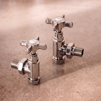 Mulberry Polished Nickel Angled Radiator Valves (Pair)