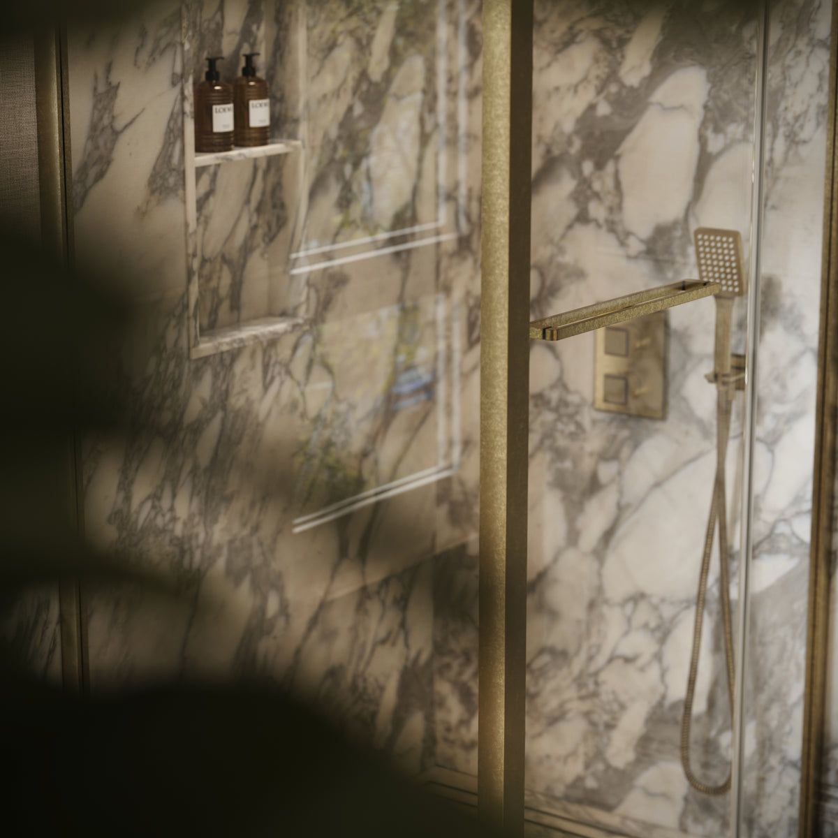 Reve Sidesway Aged Bronze Shower Enclosure 1000 x 800mm