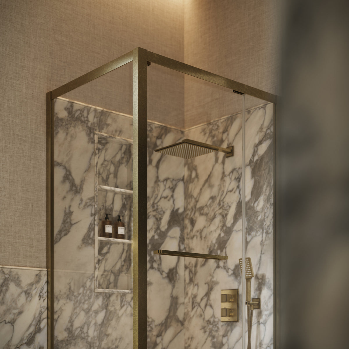 Reve Sidesway Aged Bronze Shower Enclosure 1000 x 800mm