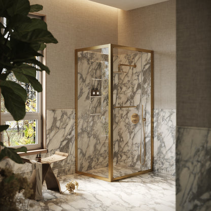Reve Sidesway Brushed Gold Shower Enclosure 1000 x 800mm