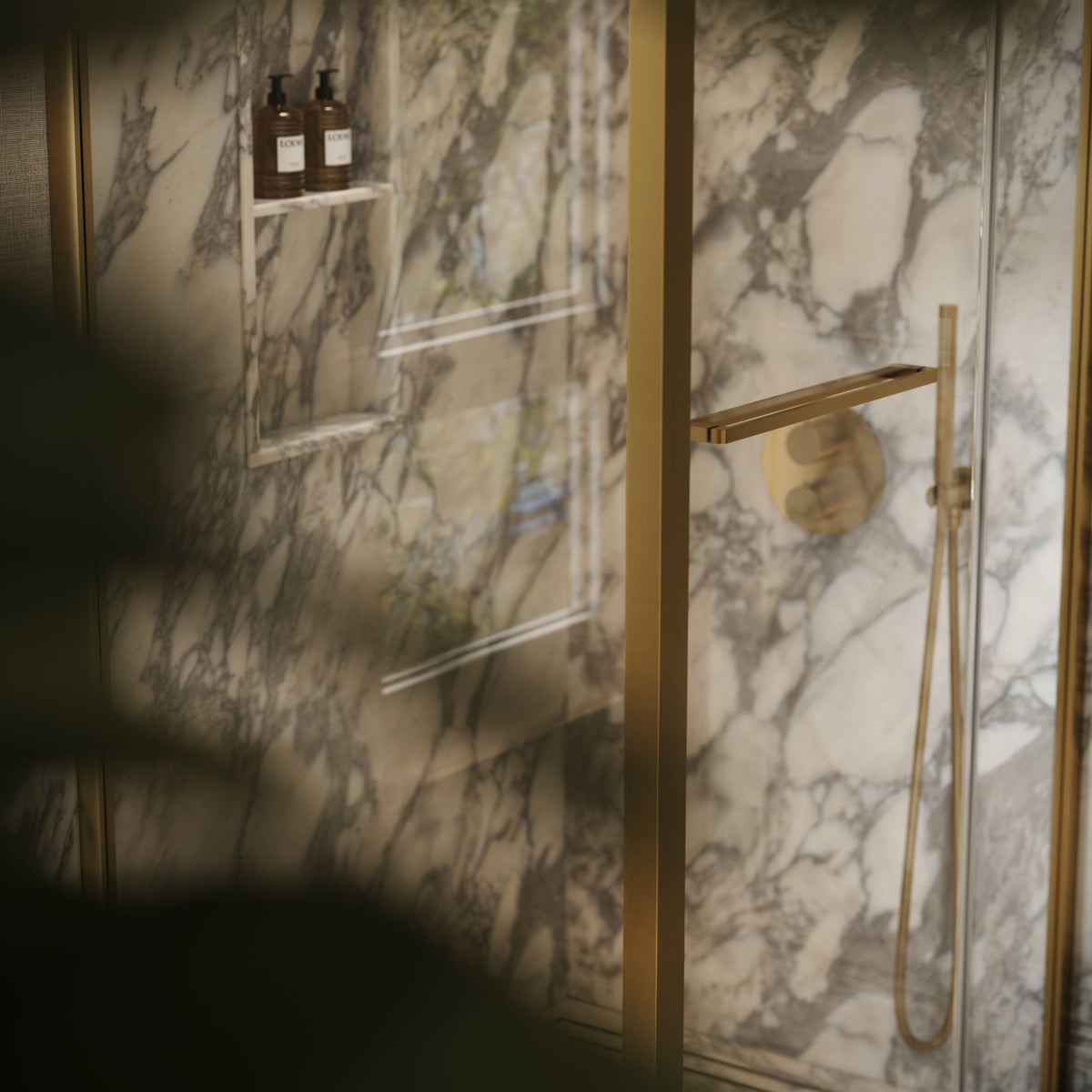 Reve Sidesway Brushed Gold Shower Enclosure 1000 x 800mm