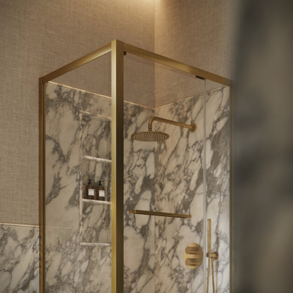 Reve Sidesway Brushed Gold Shower Enclosure 1000 x 800mm