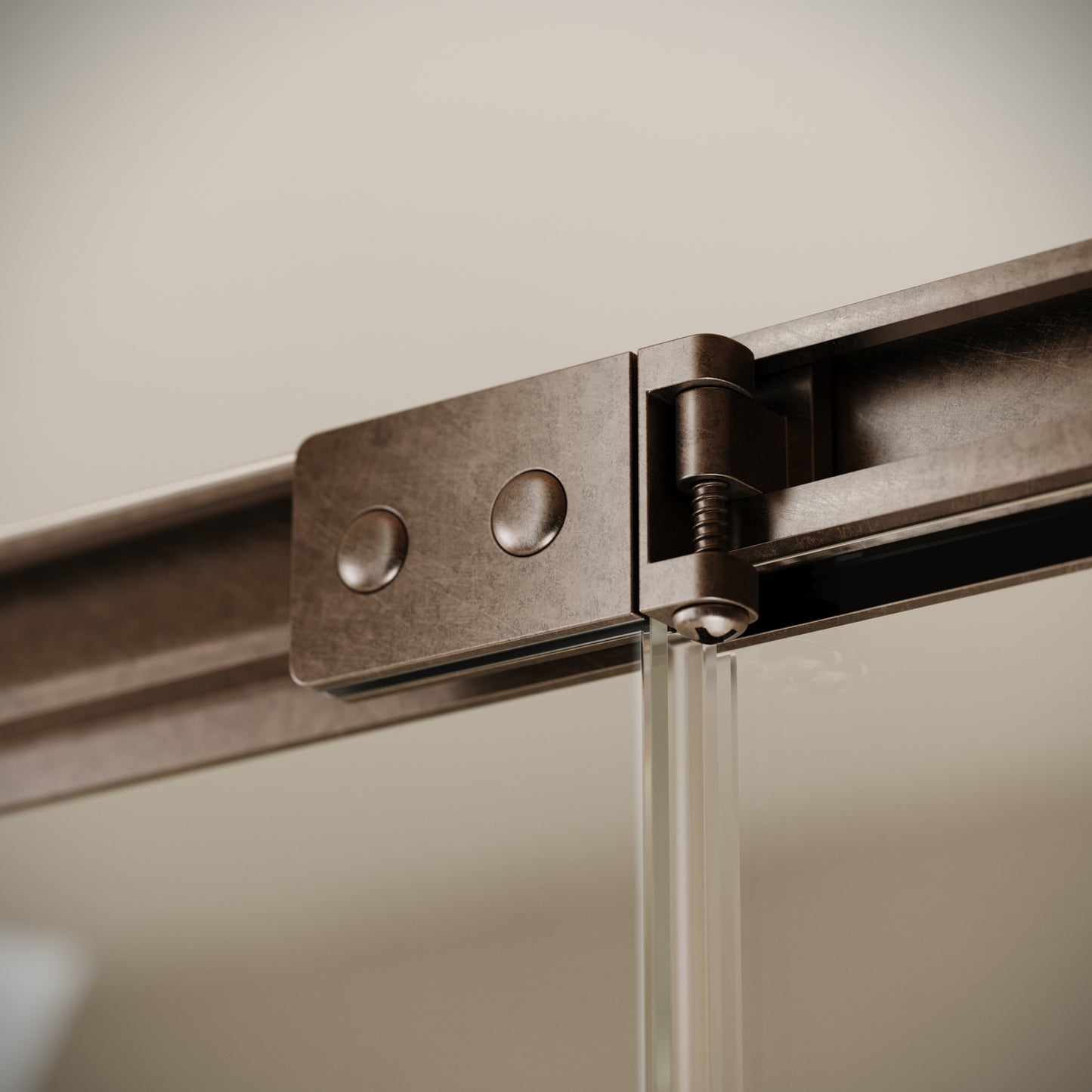 Reve Sidesway Aged Bronze Shower Screen 900mm