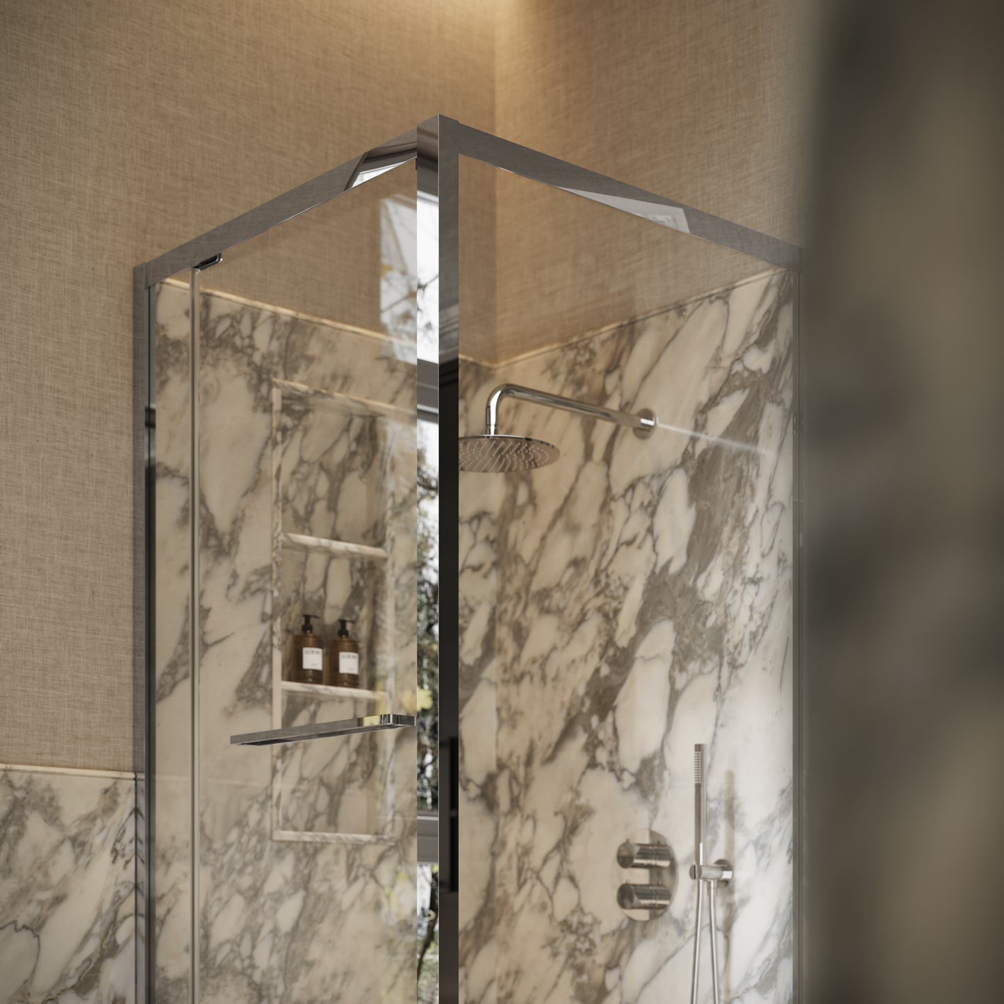 Reve Sidesway Chrome Shower Enclosure 900mm