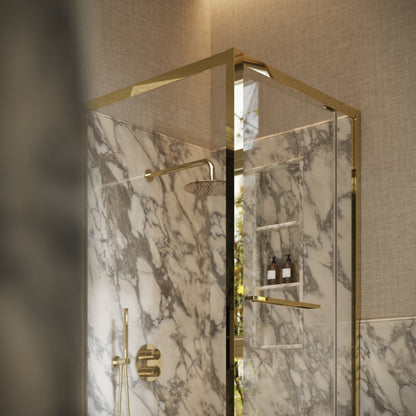 Reve Sidesway Polished Brass Shower Enclosure 900mm