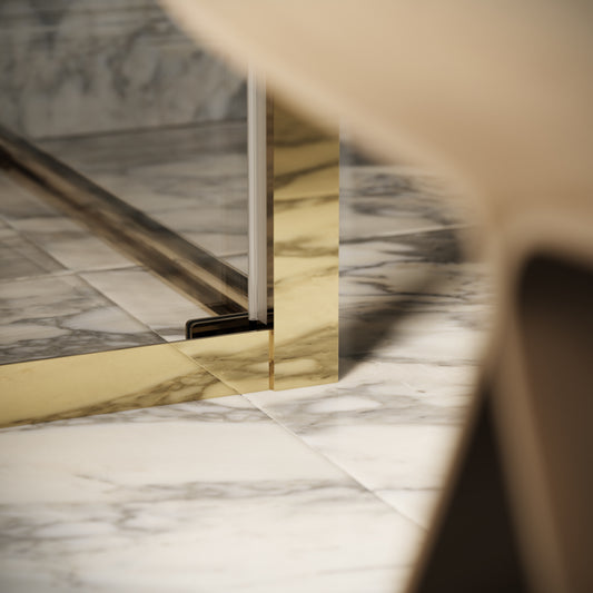 Reve Sidesway Polished Brass Shower Enclosure 900mm