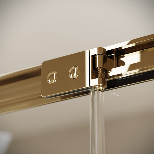 Reve Sidesway Polished Brass Shower Enclosure 900mm