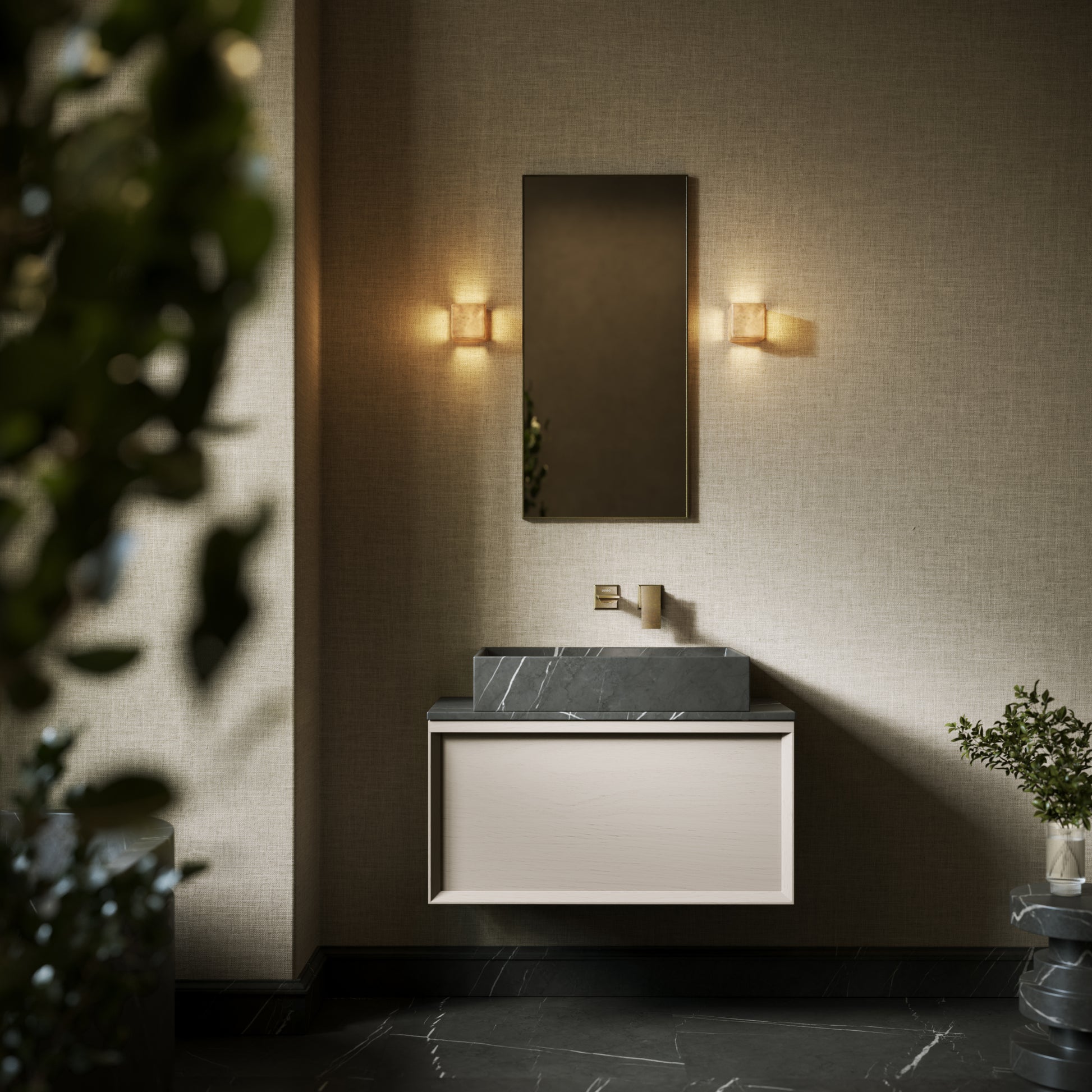 Sasso Pietra Grey Marble Countertop Basin 600mm