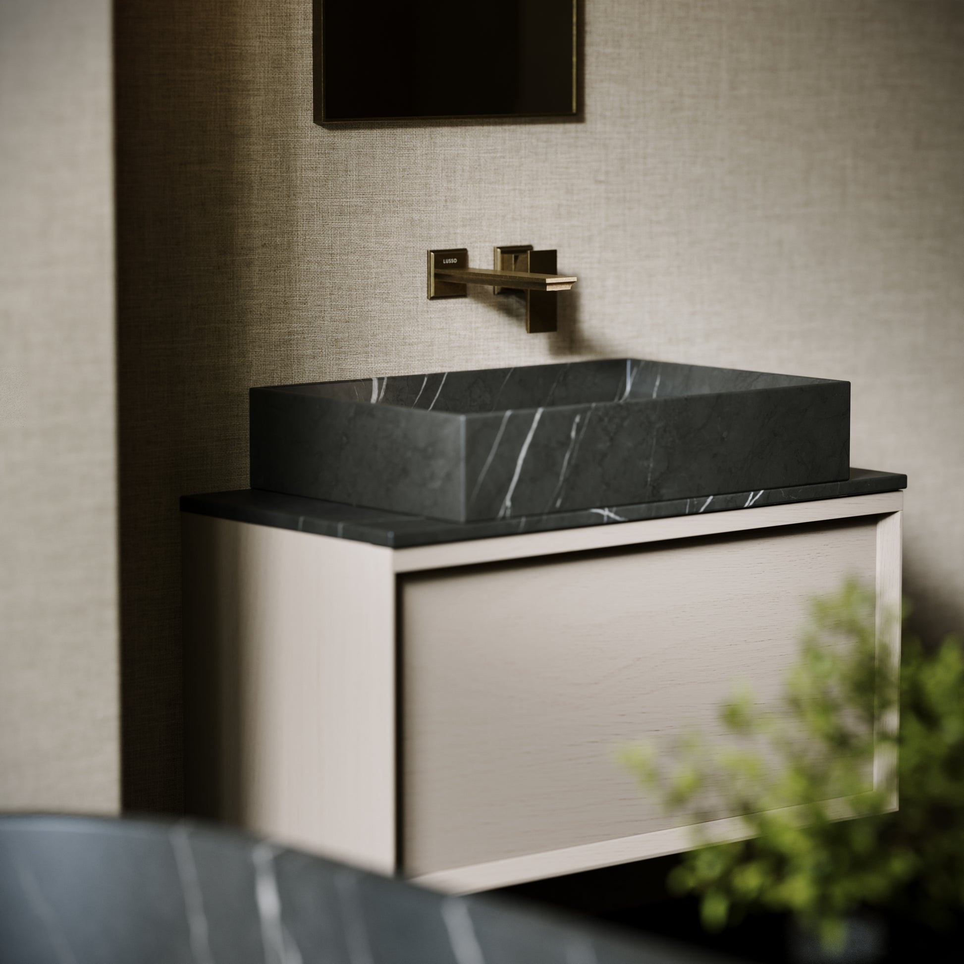 Sasso Pietra Grey Marble Countertop Basin 600mm