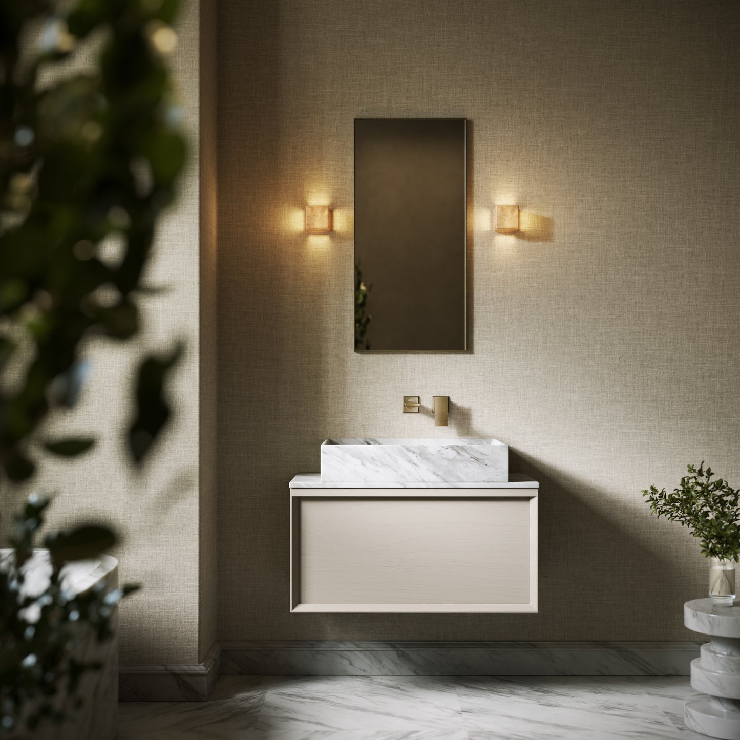 Sasso Volakas Marble Countertop Basin 600mm