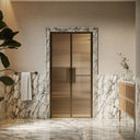 Scanalato Aged Bronze Double Fluted Shower Door - All Sizes