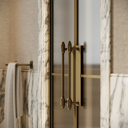 Scanalato Aged Bronze Double Fluted Shower Door - All Sizes