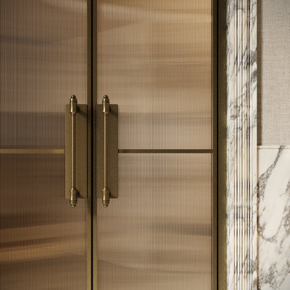 Scanalato Aged Bronze Double Fluted Shower Door - All Sizes