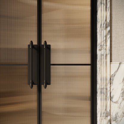 Scanalato Matte Black Double Fluted Shower Door - All Sizes