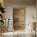 Scanalato Polished Brass Double Fluted Shower Door - All Sizes